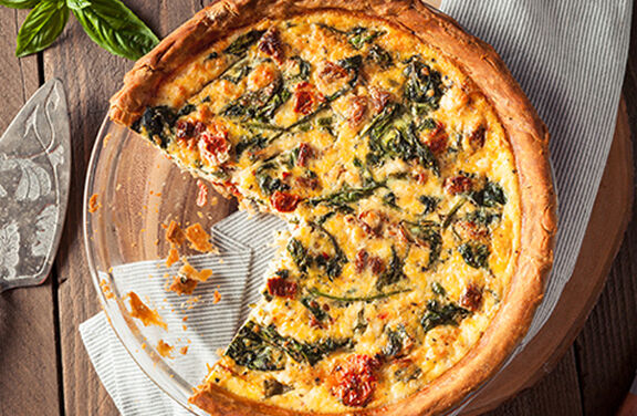 Spinach, Tomato & Feta Quiche